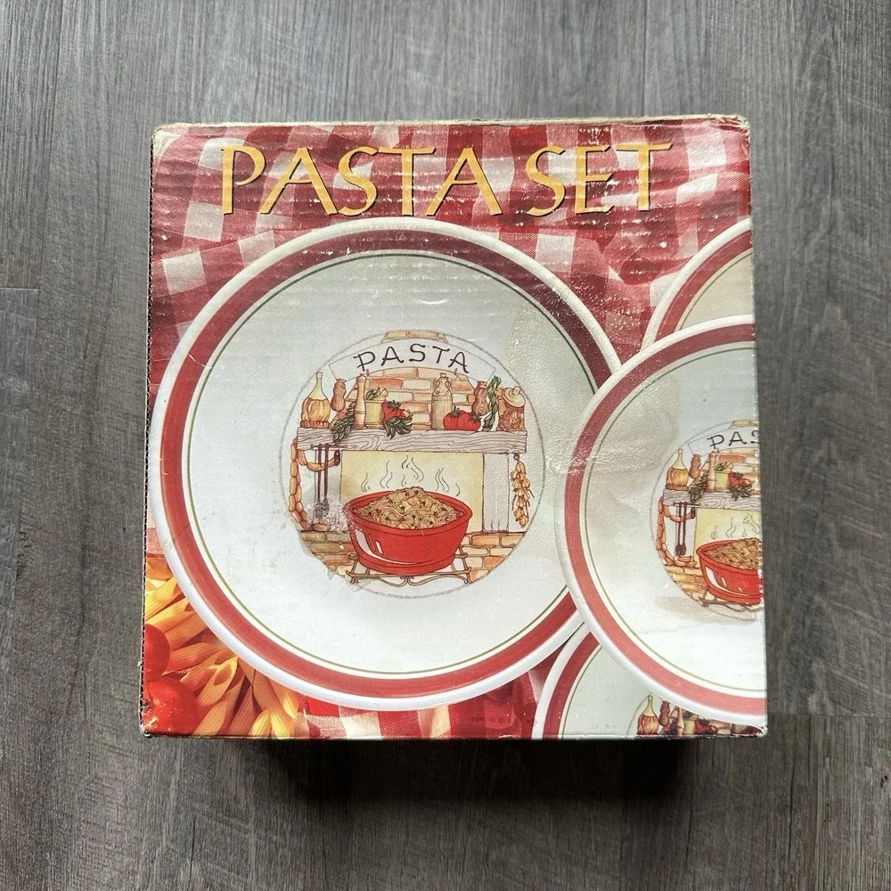 NEW VINTAGE Himark TRE CI Pasta Set Buona San Remo Italia 1 Serving Bowl 4 Other